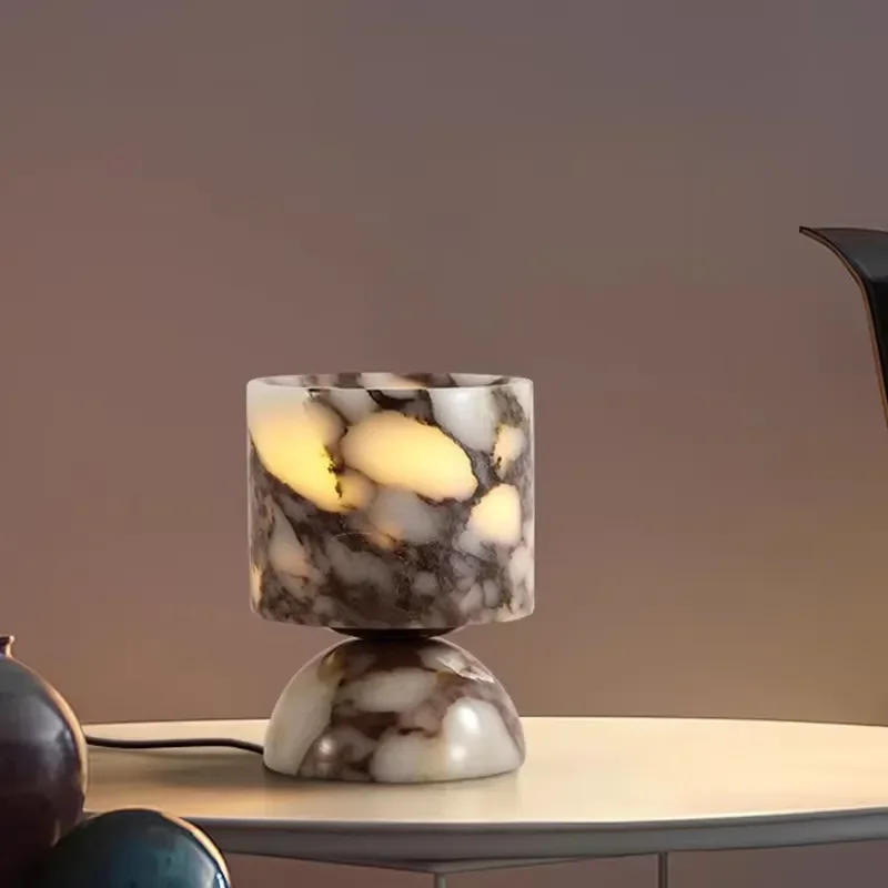 Stylish Creative Marble Pattern LED Desk Lamp Modern Table Light for Home Office Study Reading Night Light Decor