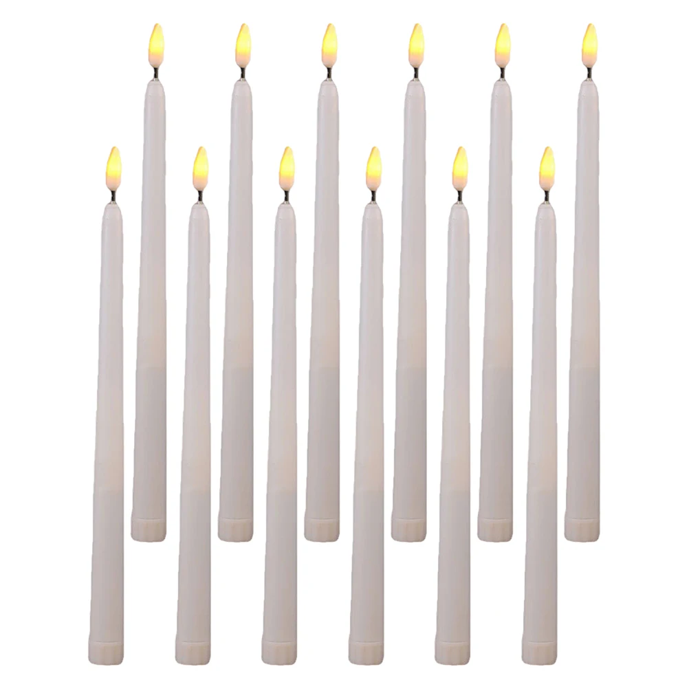 

12 Pcs LED C Lights Plastic Long Stick Flickering Electronic Lamp Halloween Decorative Light Safe Energy Saving LED Bulb Tube