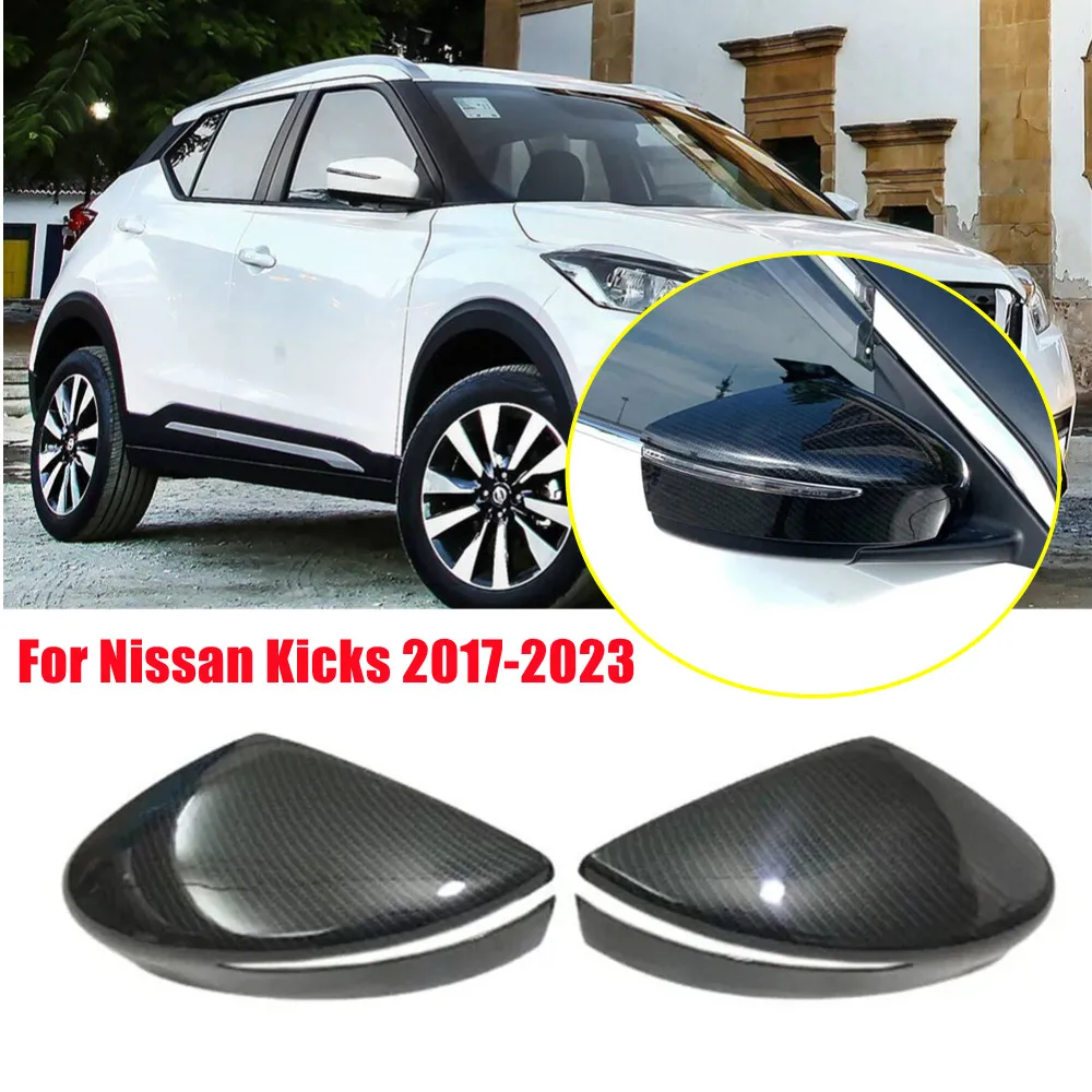 

2PCS For Nissan Kicks Lannia BlueBird 2015-2023 Rearview Side Mirror Cover Wing Cap Exterior Door Rear View Trim Car Decoration