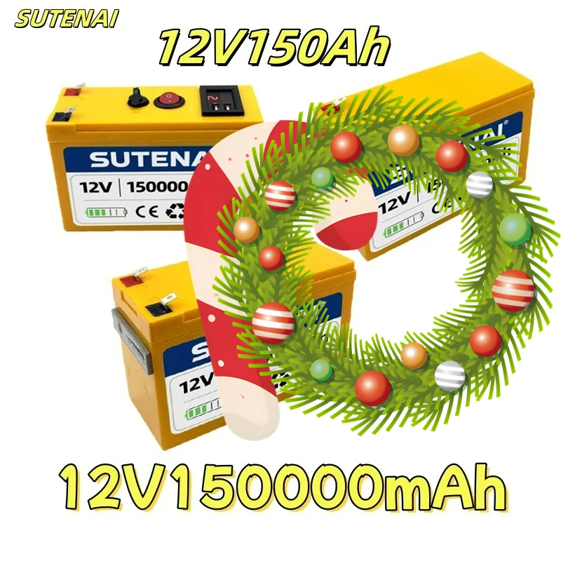 Модернизированная литиевая батарея LiFePO4, 12 В, 150 Ач, 18650, портативная аккумуляторная батарея, встроенный порт дисплея, зарядка