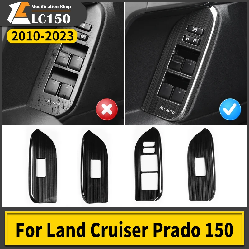 

For 2010-2023 Toyota Land Cruiser Prado 150 Interior Modification Accessories Glass Button Panel FJ150 J15 Car Door Handle