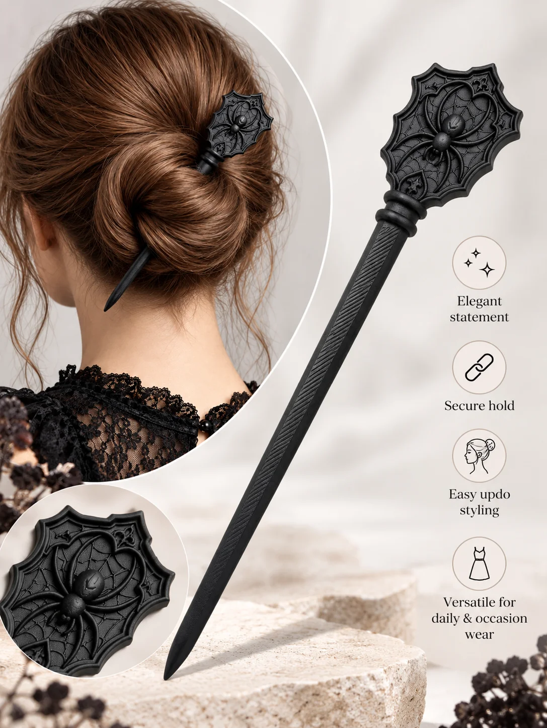 3D-geprinte zwarte spinnenhaar - Spider Web Halloween Decoration recensie en prijs