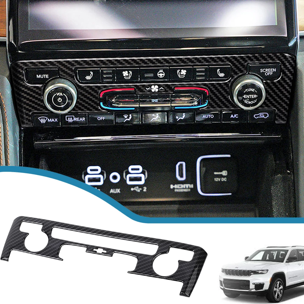 

Car A/C Air Conditioning Control Panel Decoration Cover Sticker for Jeep Grand Cherokee 2021-2024 Interior Mouldings Accessories