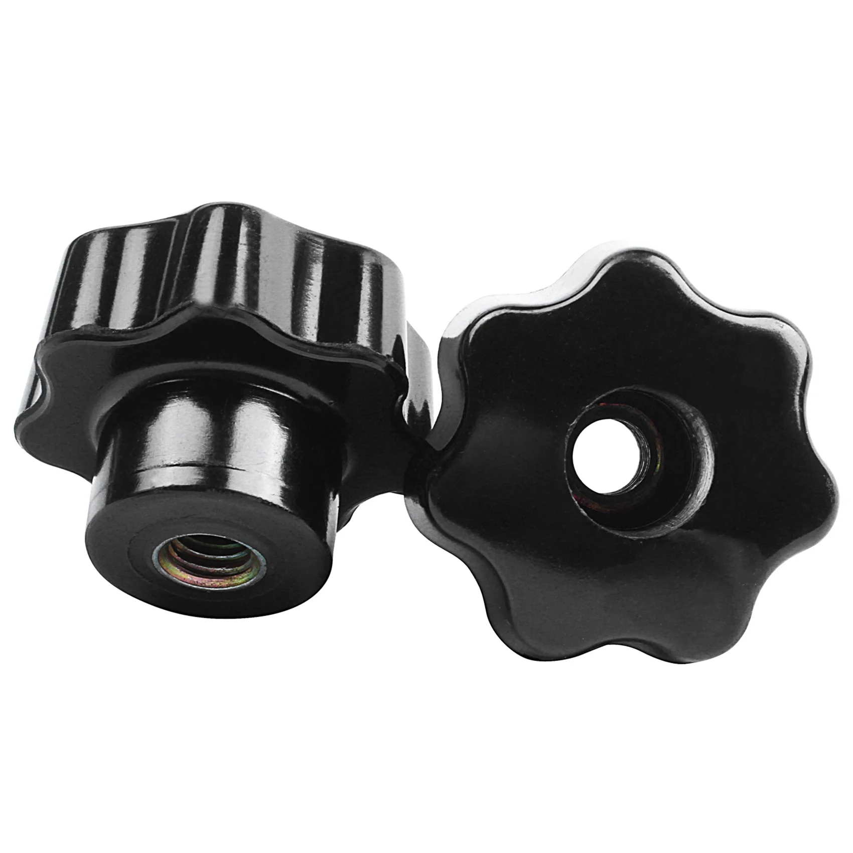 AS60-15 Pieces Black Star Grip Knobs, Female Thread Diameter 8Mm, Head Diameter 40Mm