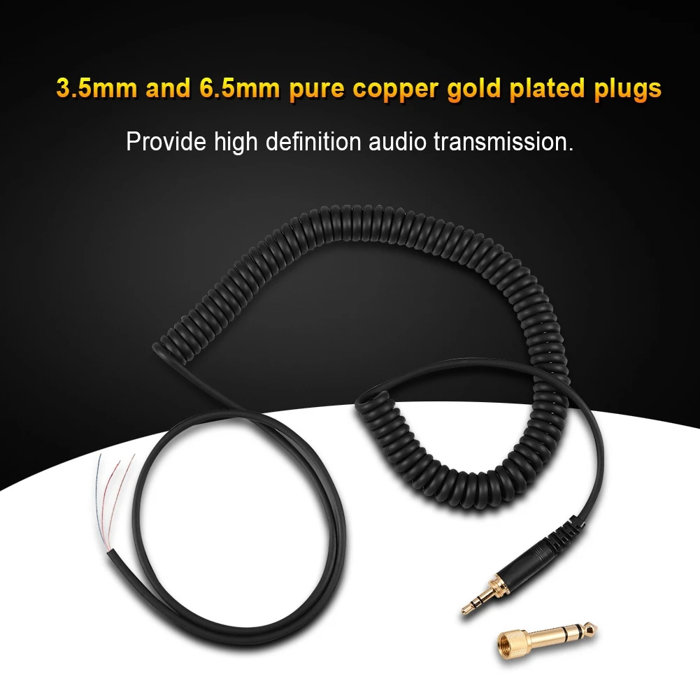 Per Beyerdynamic 770/ 770Pro/ 990/ 990Pro auricolari cuffie Audio Spring Wire Coil Cable cavo Audio per Beyerdynamic