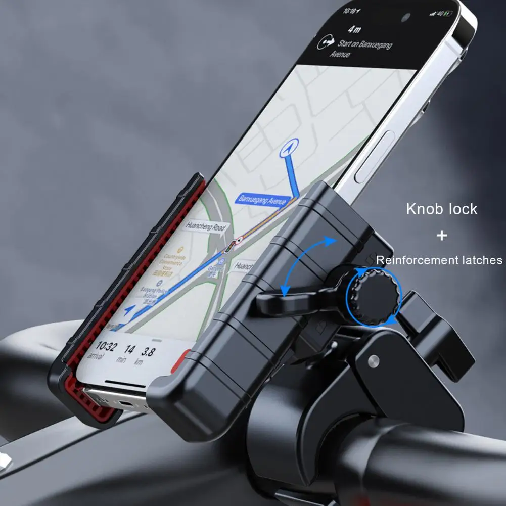 Stable Silicone Pads Bike Mount 360° Rotate Cycling Phone Holder for E-scooter Mountain Bike for Apple for Motorcycle