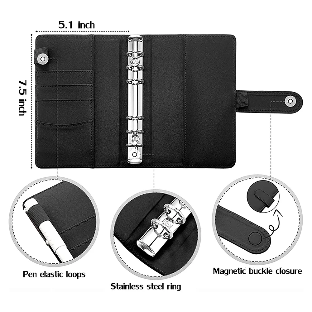 Cash Binder with Budget Envelopes & Expense Budget Sheets Binder Pockets, Cash Budget Binder Zipper Bags Pink