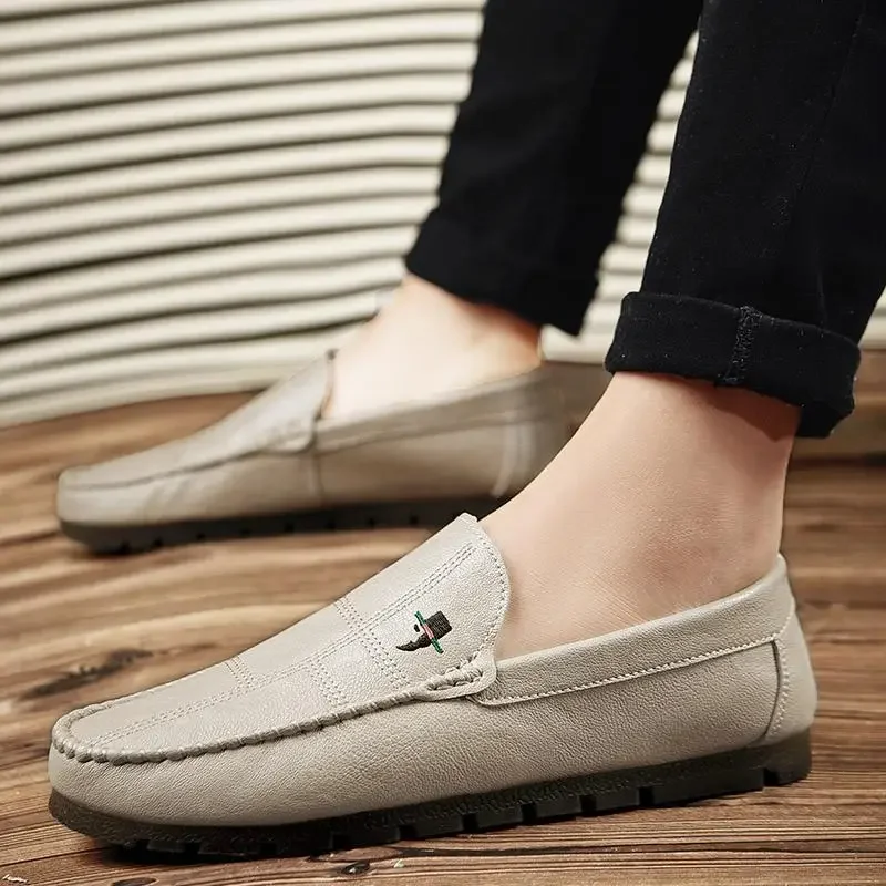 

Moccasins Handmade Men's Shoes 2024 New Top Layer Cowhide Men's Leather Shoes Breathable Authentic Leather Loafers