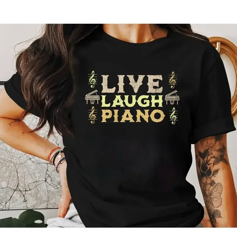 28 Funny Pianist Piano  T shirt Live Laugh vintage retro style Mu