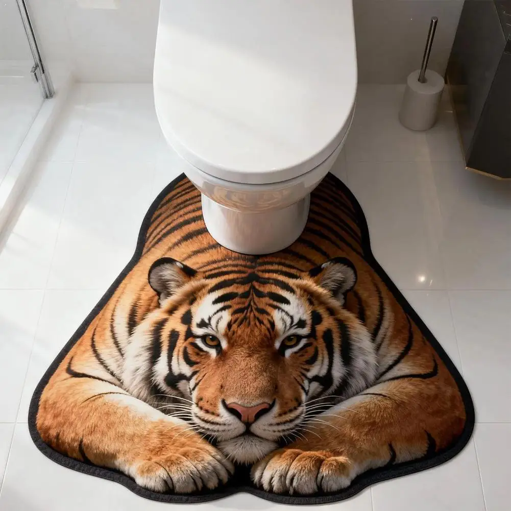 Irregular Animal Bathroom Floor Mat U-Shaped Toilet Seat Mat Diatomaceous Earth Absorbent Proof Mat