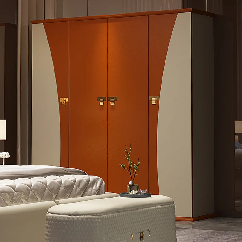 

Итальянский шкаф класса люкс, кожаная мебель для дома, шкаф для спальни, гардероб