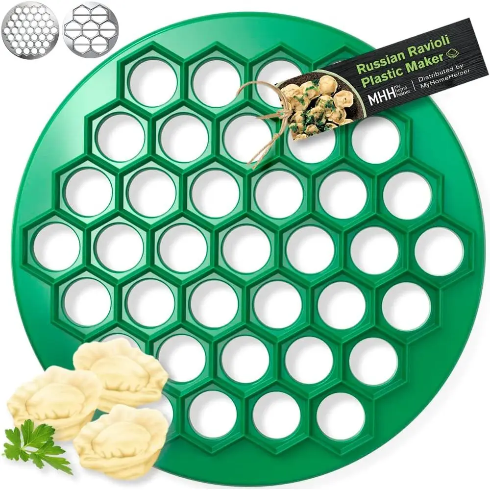 Plastic Dumpling Mold for Making Russian Pelmeni and Ukrainian Varenyky - Perfect for Siberian Meat Dumplings