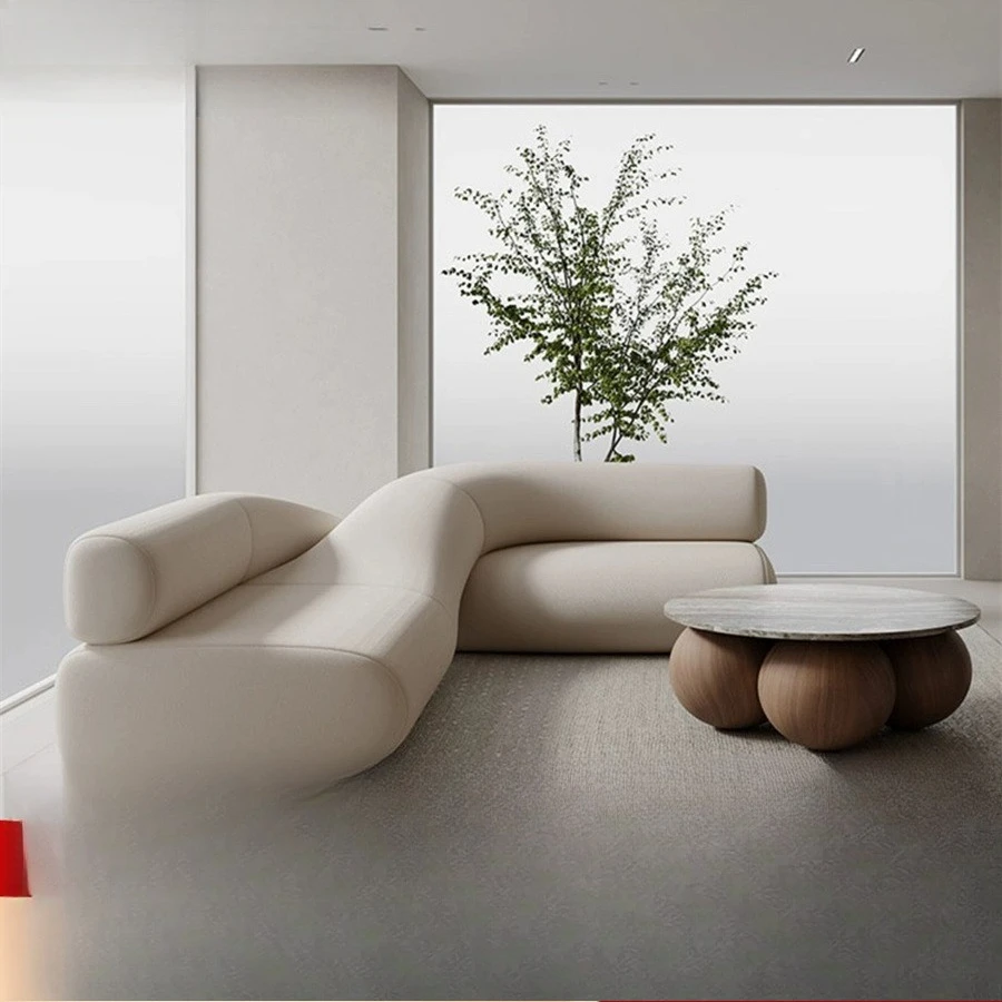 

Italian minimalist special-shaped sofa lobby shopping mall lounge area designer furniture modern fabric Internet celebrity sofa