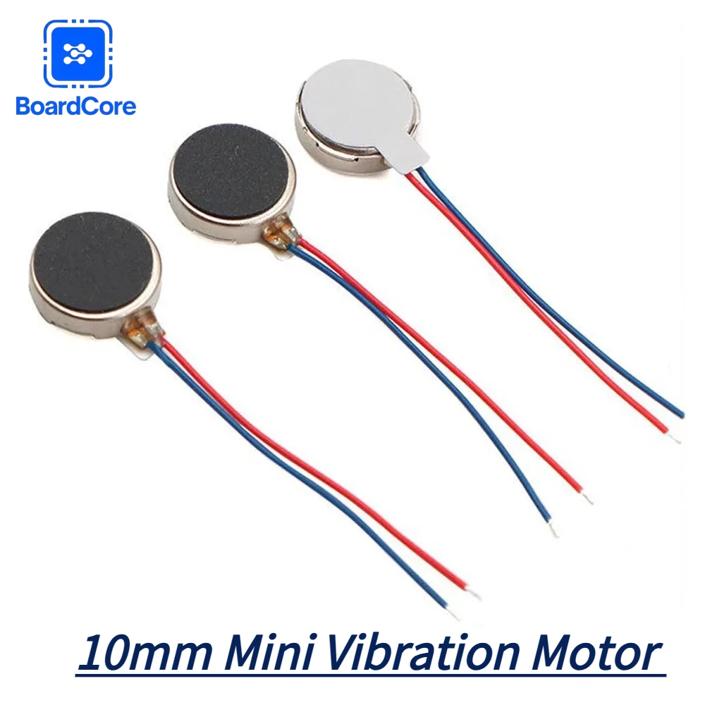 3V Mini Vibration Motor 10mm 12000rpm Flat Coin Button-Type Micro DC Vibrating Motor for Mobile Cell Phone Pager Tablet ﻿