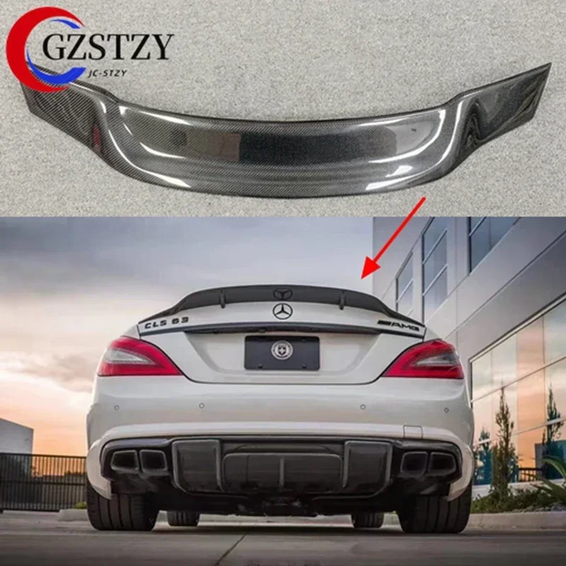 For Mercedes CLS Class W218 Spoiler Carbon Fiber Rear Trunk Spoiler Wing R Style 2011 2012 2013 2014 2015 2016