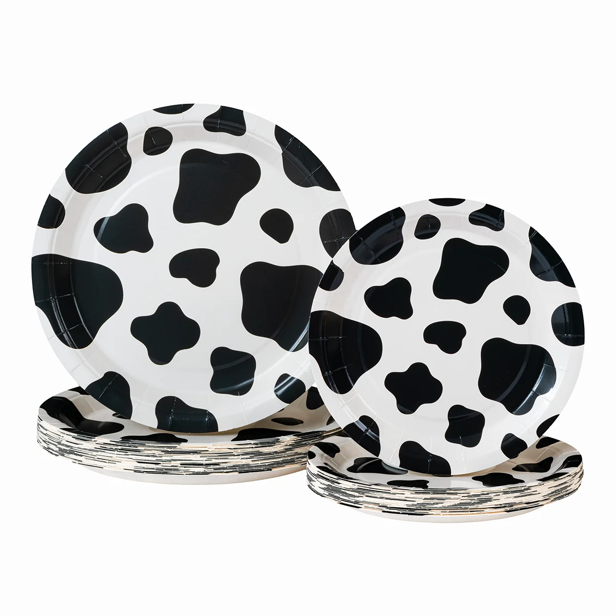 10/25/50pcs Disposable Cow Paper Plates Black White Pattern for Farm Animal Western Themed Party Supplies image 6