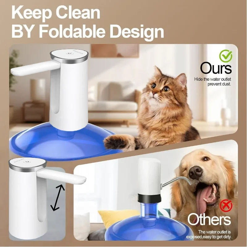 

Electric Water Pump USB Charging - Portable Foldable for Outdoor Camping with Hose - Ideal for Picnic Kitchen Office Use