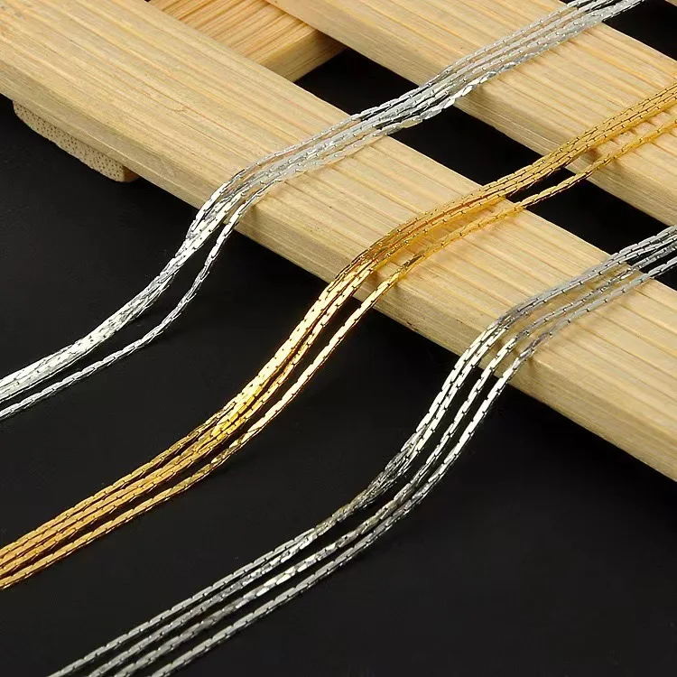 New 5 Meters/lot Gold/Silver Plated Necklace Chain for Jewelry Making Findings DIY Necklace Chains Materials Handmade Supplies