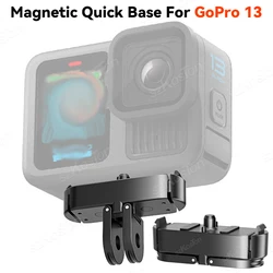 GoPro 13 액세서리 금속 자석 마운트 접이식 하드 흡입 고정 합금 Go Pro Hero 13 용 퀵 버클 삼각대 어댑터 블랙