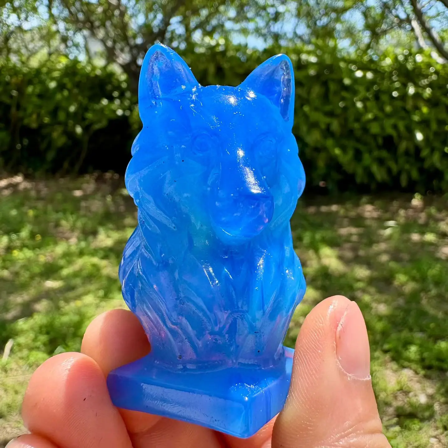 6cm Natural Quartz Stone Wolf Head Carving - Healing Mineral Polished Home Decor Ornament Gift-Quality Animal Figurine