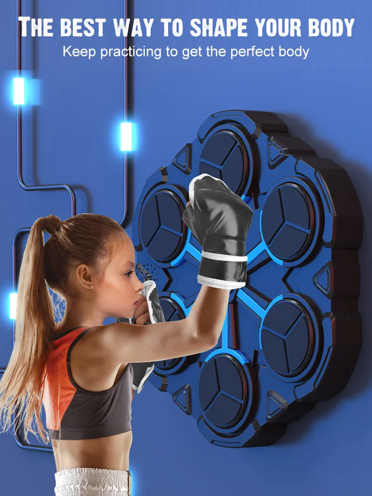 Smart Bluetooth Music Boxing Machine Wall Mounted Music Boxing Trainer Gym Home Electronic Boxing Target Punching Equipment