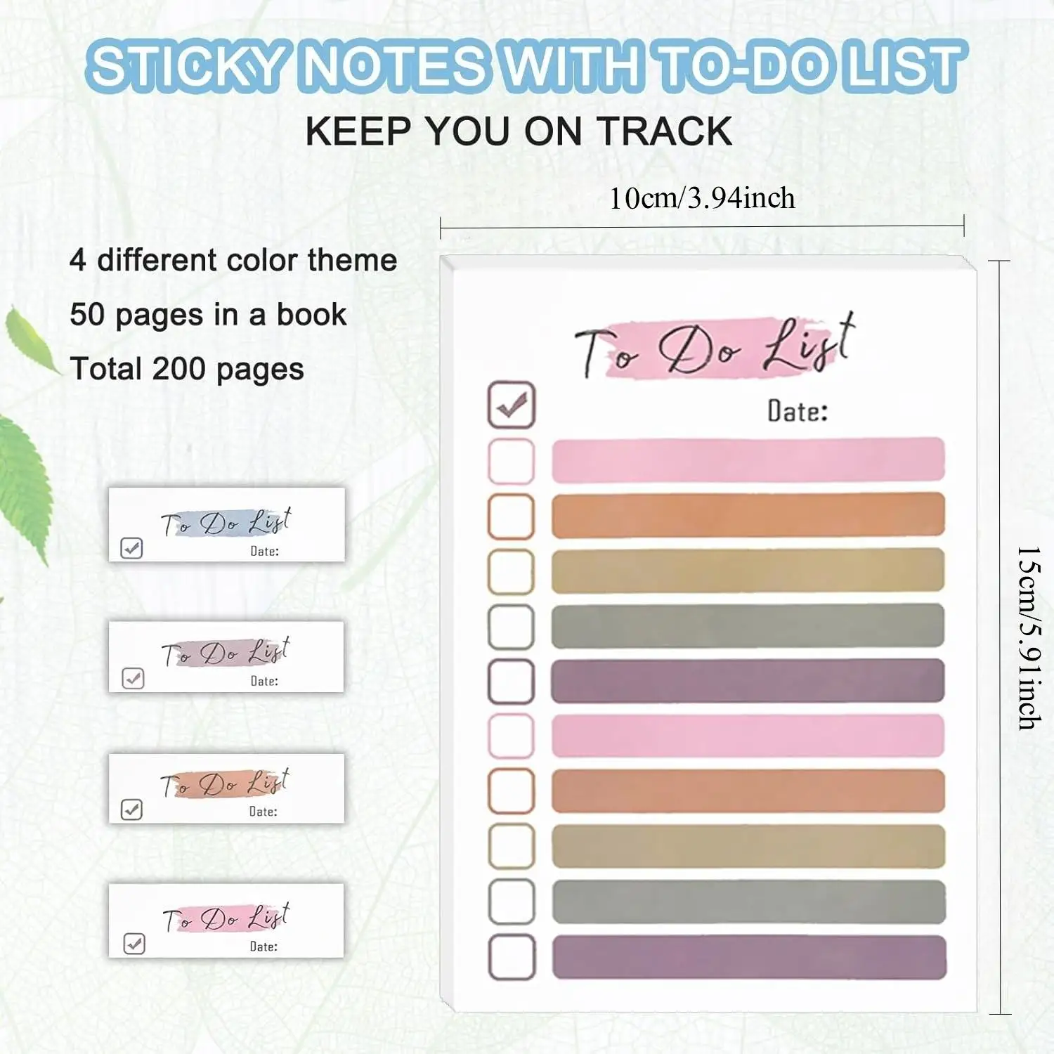 4packs/set of Morandi colored sticky notes,50sheets per pack,to-do list notes,tear off strong adhesive,student schedule planning