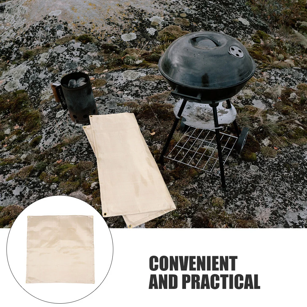 بطانية واقية للشواء من القماش المقاوم للحريق مع متانة عالية للطهي والتخييم والبقاء على قيد الحياة ووسادة إطفاء اللهب