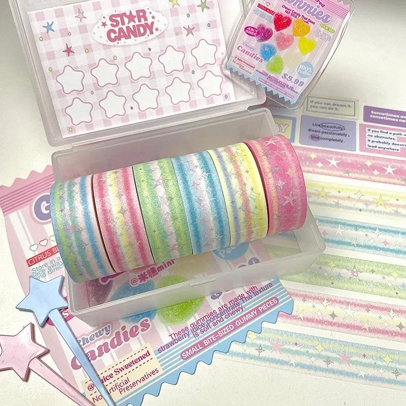 6pcs/lot Kawaii Retro Fruit Decorative Tape Set Cute Cartoon Creative Washi Tape School Stationery - view 4