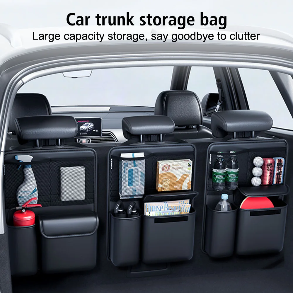 

For Car Truck SUV Van Large Capacity Car Backseat Storage Bag Leather Pouch Rear Seat Trunk Organizer Auto Seat Back Pocket