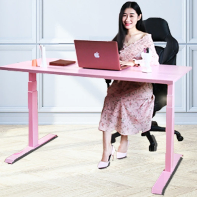 

Electric Height Adjustable Pink Standing Gaming Desktop Home Study Computer Desk