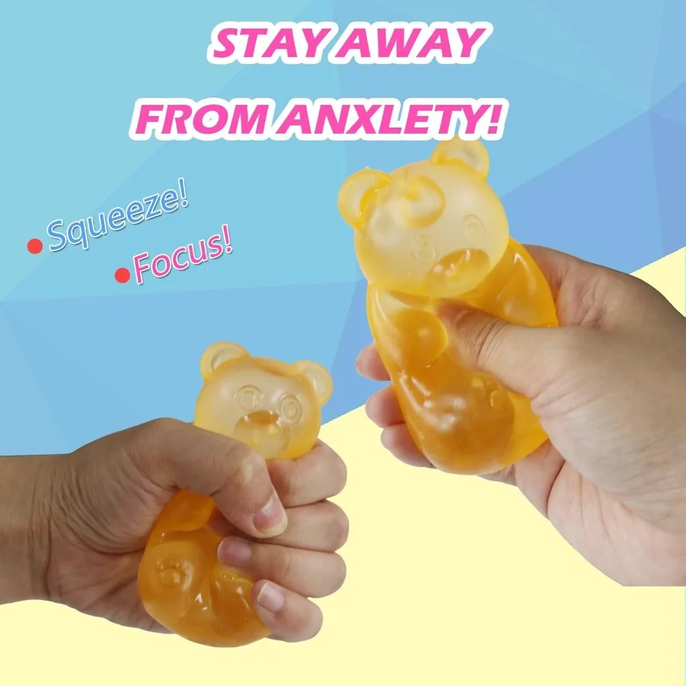 Brinquedo de aperto de urso de goma mole-brinquedos sensoriais de alívio de estresse, squishies macios de recuperação lenta para ansiedade, terapia de mãos