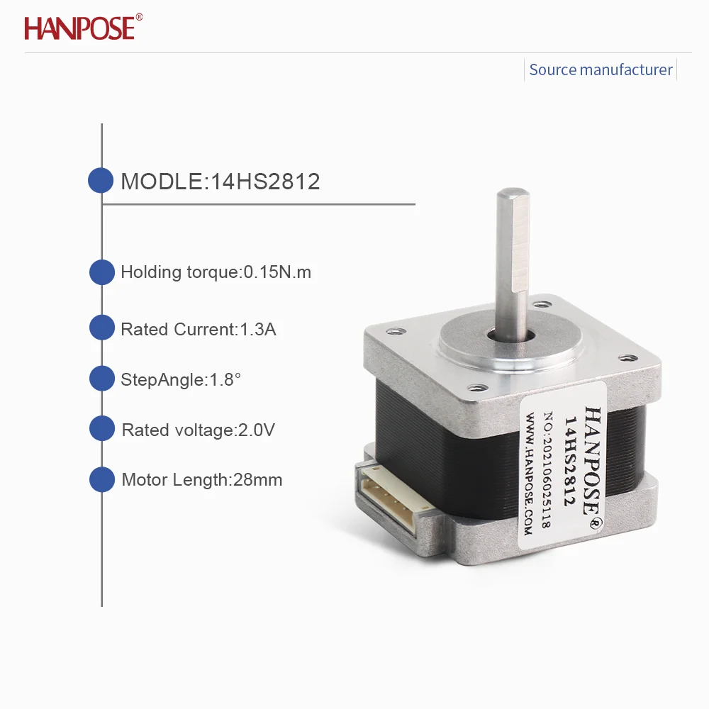 NEMA14  14HS2812 Miniature Stepper Motor 0.15N. m 1.3A 3D Printing Accessories Motor Manufacturer Direct Sales in Stock