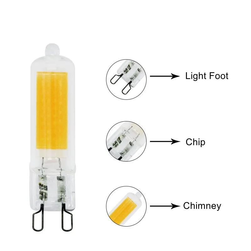 Moodyz Super Bright G9 LED Light Bulb 7W 9W 12W15W 220V Glass Lamp Constant Power Light LED Lighting G9 G4 COB Bulbs