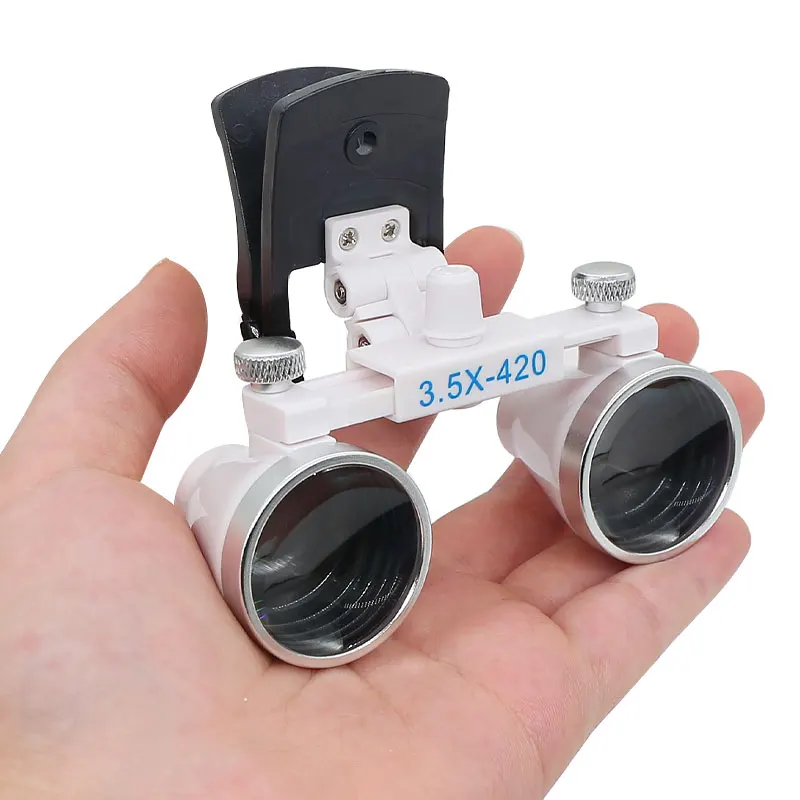 3.5X Dental Loupes with Clip Headband Binocular Magnifying Glass for Dental Beauty Binocular Magnifier 420 mm Working Distance