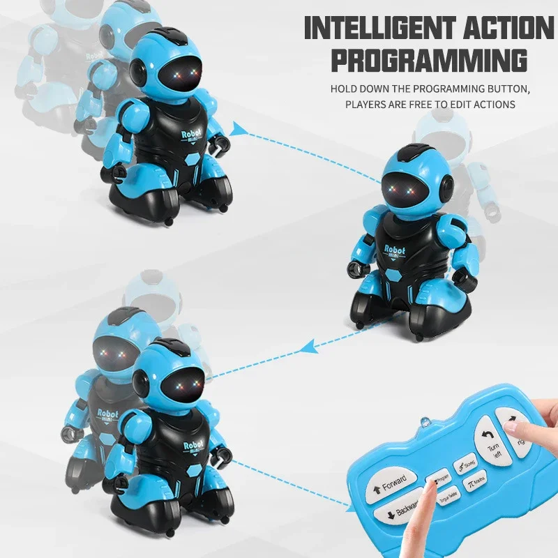 Intelligent RC Robot Kids Toy Programming Infrared Remote Control Stunt Robots LED Light Toys for Boys Children Christmas Gifts