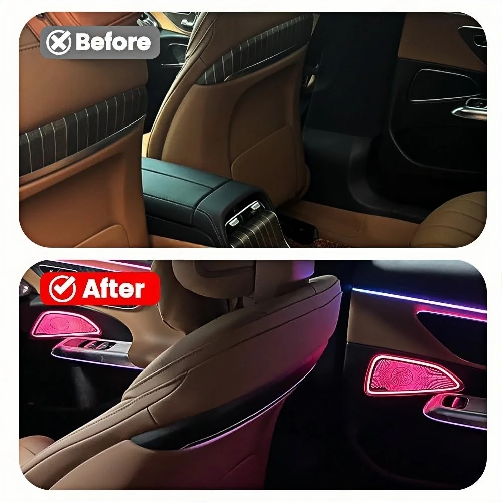 For Mercedes Benz E Class W214 2024+ Interior Lamp Accesorios Para Auto 64 Colors Led Metal Speaker Luminous Cover Precise Fit