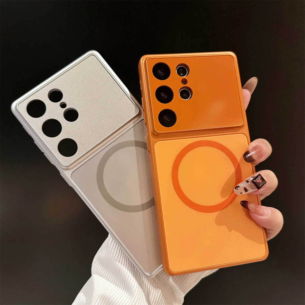 

Large Window Frosted Shockproof Protective Cover For Magsafe Magnetic Phone Case for Samsung Galaxy S26 Plus S25 S24 S23 Ultra