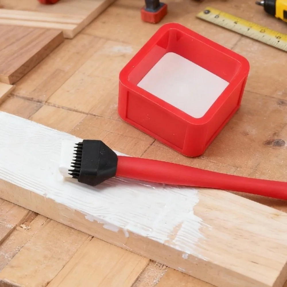 Silicone Glue Brush with Sealable Lid Easy To Clean Woodworking Glue Applicator Multi-Purpose Glue Storage Box Gluing Projects