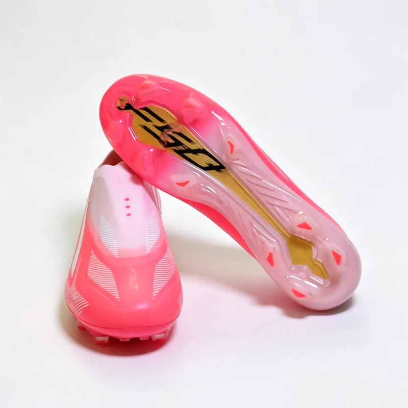 LACELESS High Quality Mens Football Boots NO-LACE F50 FG Boys Turf Training Soccer Cleats Non Slip Football Shoes 35-45