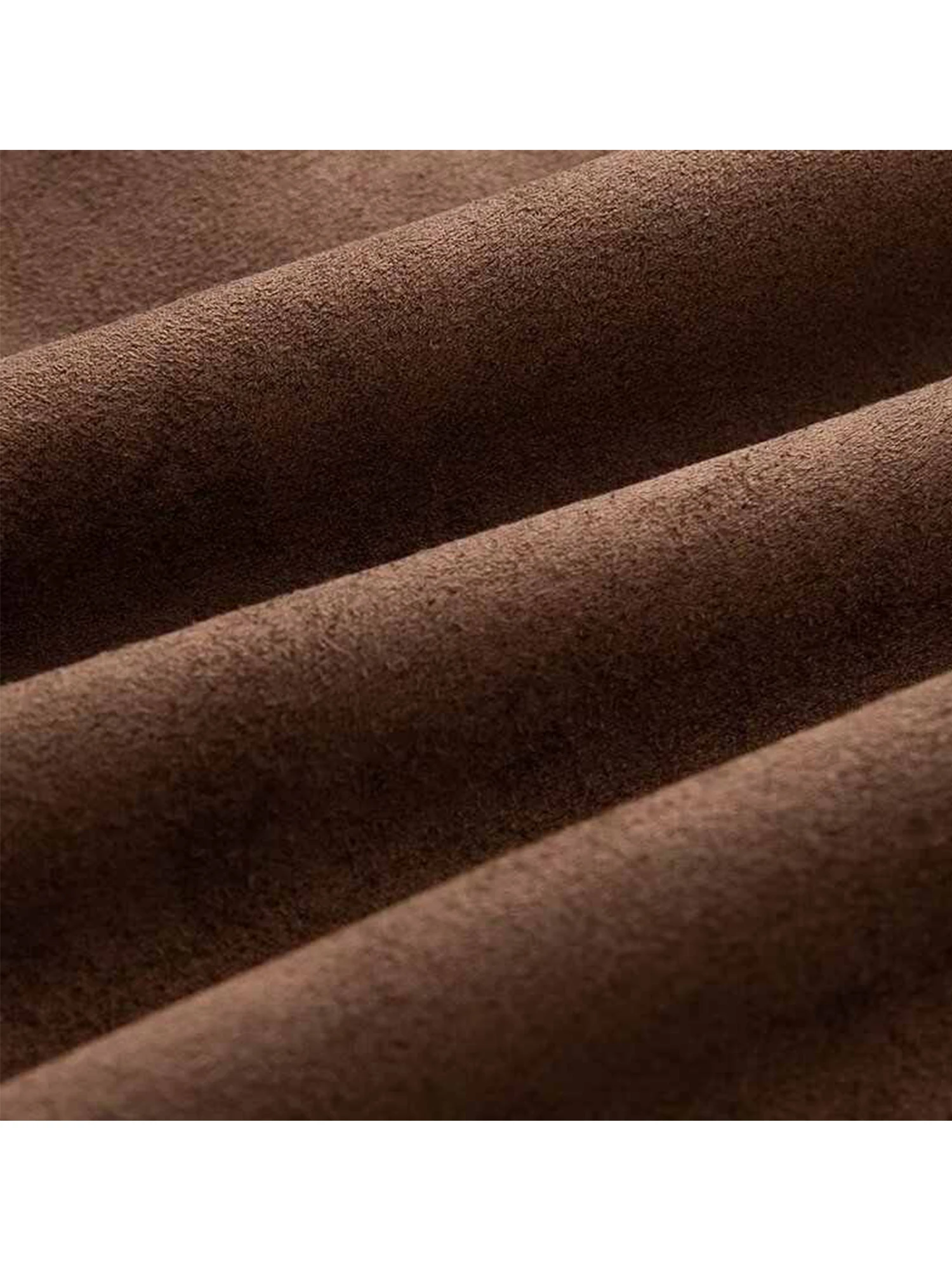 سترة نسائية من جلد الغزال البني معطف عتيق غير رسمي على طراز BF للدراجات النارية سترة موستانج ملابس خارجية 2000s ملابس خريف وشتاء