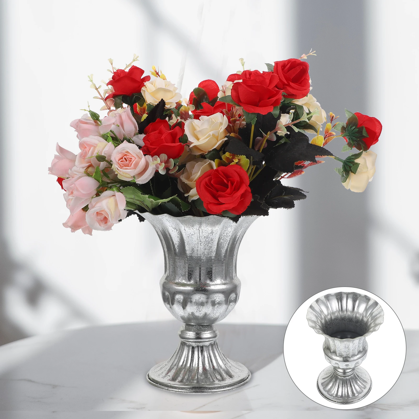 

Creative Retro Metal Flower Vase Vintage Style Dried Floral Arrangement Household Decorative Vase Home Office Wedding