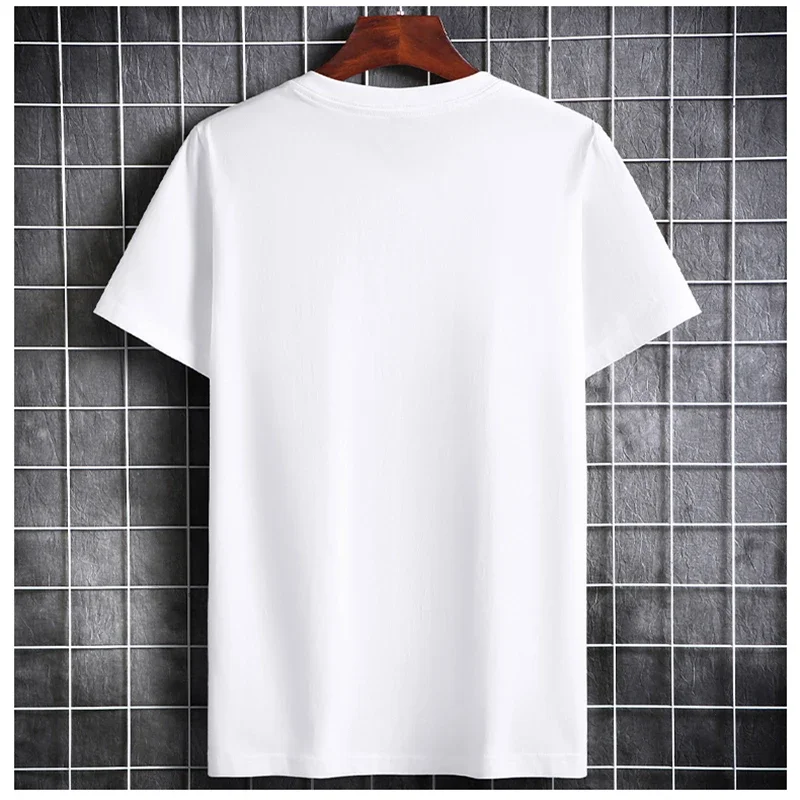 T Shirt Men 2024 Summer New Cotton White Solid Causal O-neck Basic Tshirt Male High Quality Classical Tops T-shirt Men Clothing