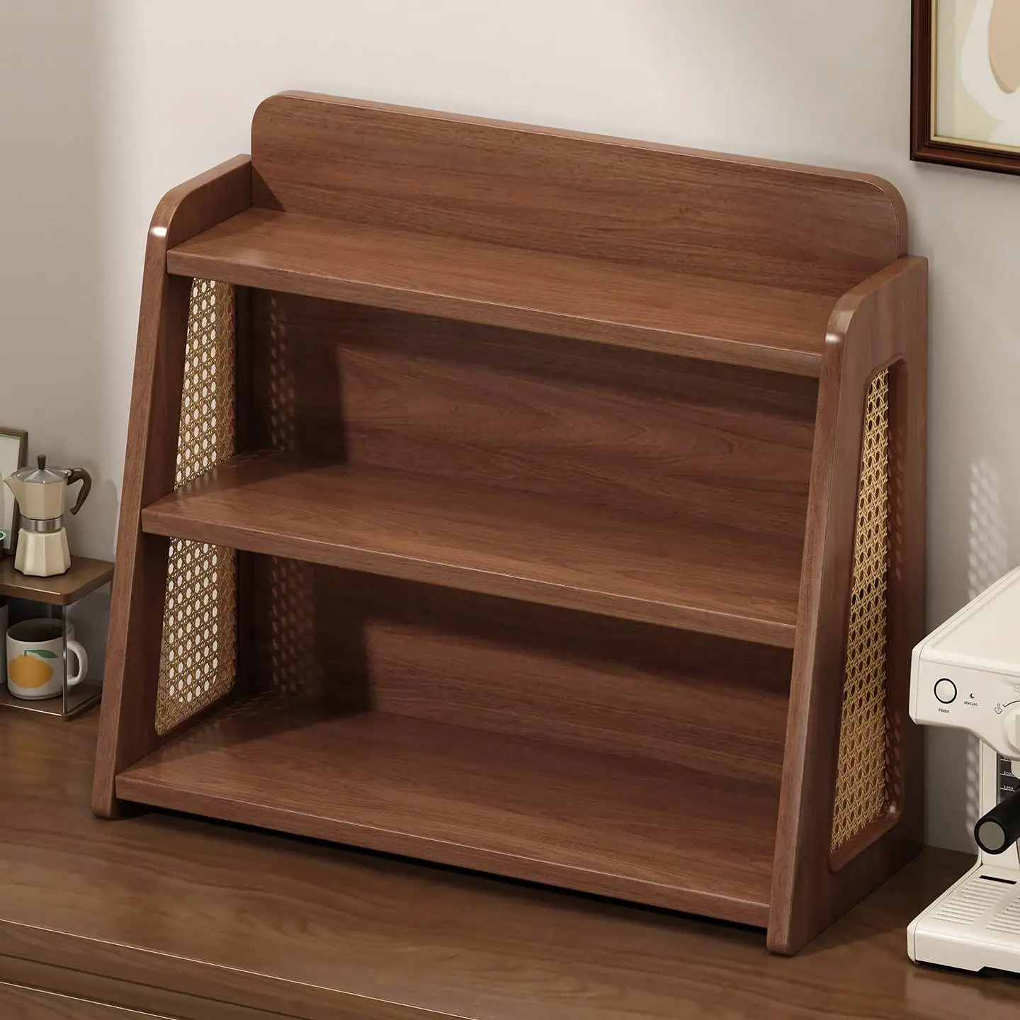 

Multi-Layered Wood Tabletop Cup Holder Home Dining Table Desktop Storage Ra Sna Cabinet Organizer Korean Sle