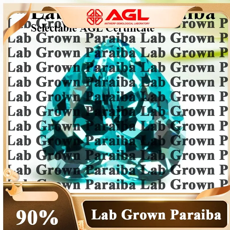 

Par-Lab Grown Sapphire Paraiba Heart Cut Charms Diy Advanced Jewelry Making Materials Selectable AGL Certificate
