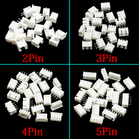 100Pcs JST XH2.54 2/3/4/5 Pin Terminals Plastic Shell Male Plug + Female Socket Wire Connector XH 2.54 2P 3P 4P 5P