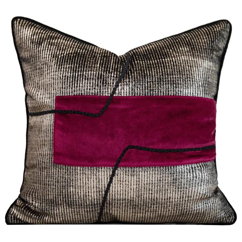 30X50/45X45/50X50CM Hot Stamping Velvet Red Throw Pillow Cover Light Luxury Waist Cushion Cover Decor Home Decorative Pillowcase