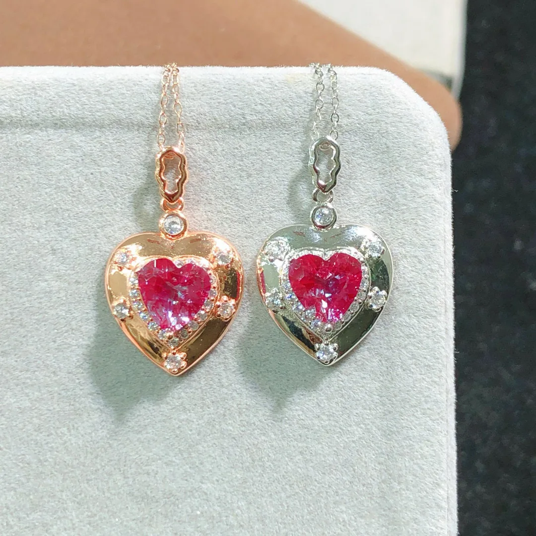 

S925 Silver Heart Alexandrite Pendant Necklace, 8mm Color Change Stone, Vintage European Royal Style Jewelry Gift for Women