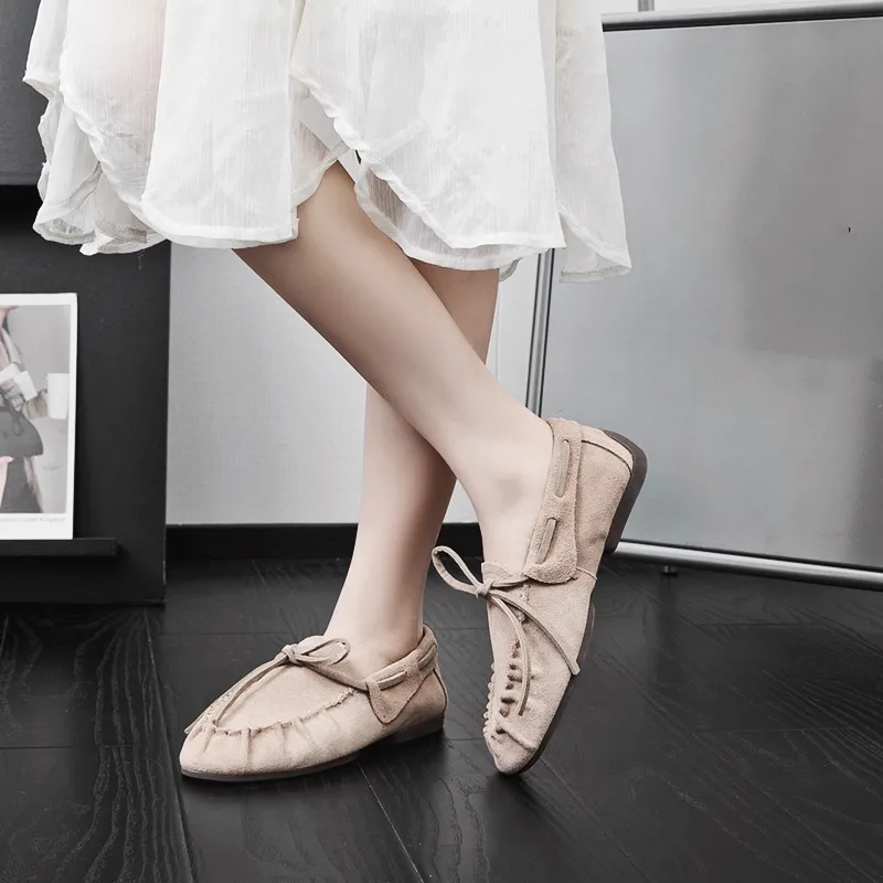 AIYUQI Damen-Loafer im britischen Stil 2026 – Neue Beanie-Schuhe aus echtem Leder für Damen, flache, rutschfeste Vintage-Slipper für Frauen – Detail 9