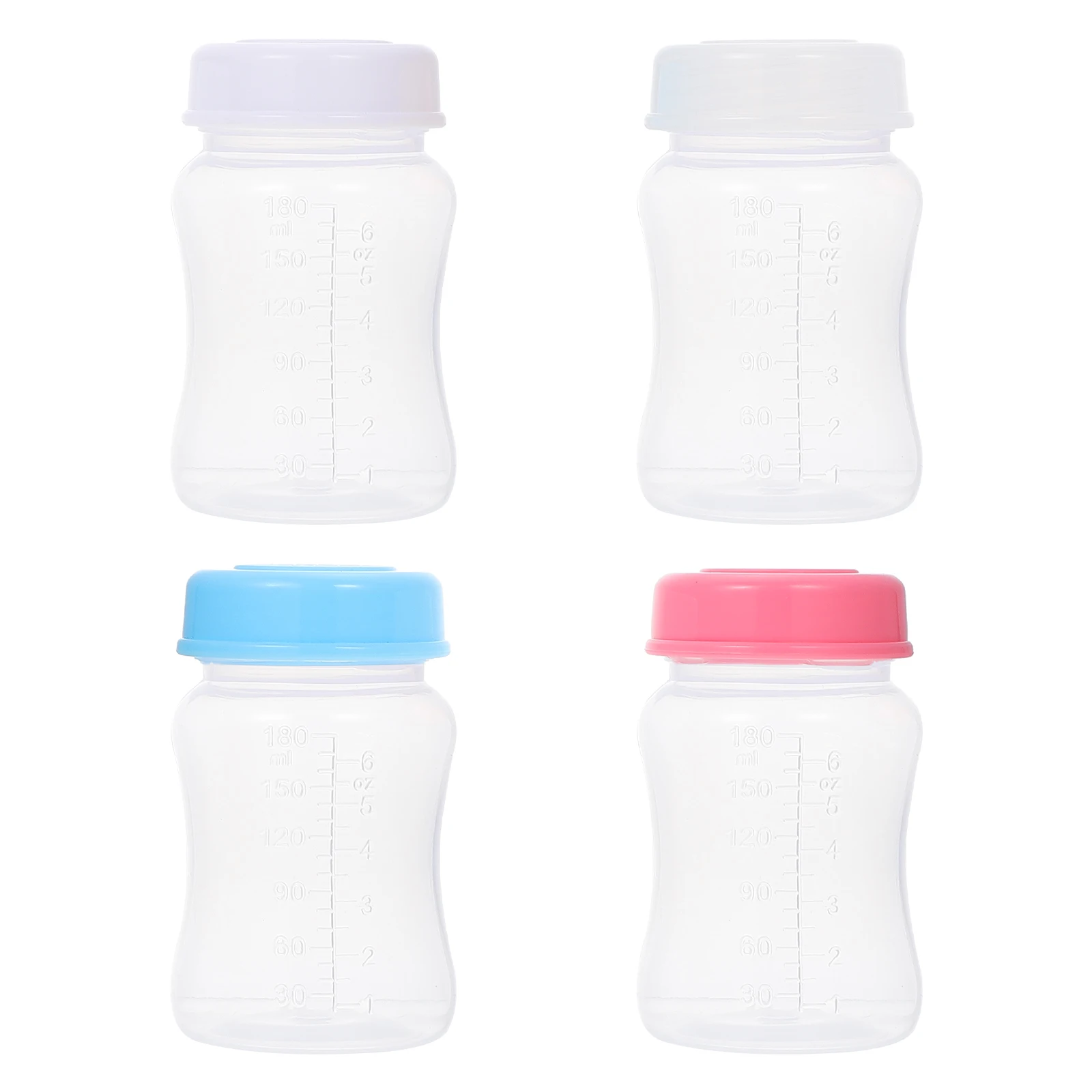 

4pcs Transparent Breast Milk Bottles Wide Storage Holder Leak-Proof Portable Freezer Safe Bpa-Free Easy With