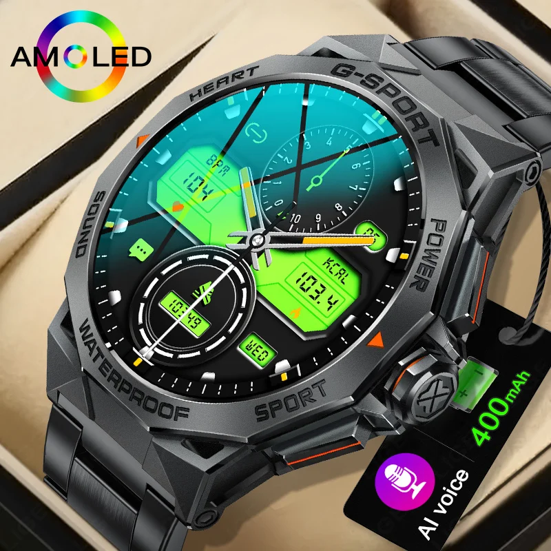 

LIGE 1.43" AMOLED Screen Smart Watch 400mAh Large Battery Bluetooth Call Bracelet Sports Heart Rate Blood Pressure Smartwatch